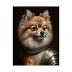 Pomeranian Medieval Knight Portrait Matte Poster, Regal Dog Art Print, Pomeranian Lover Gift, Wall Art