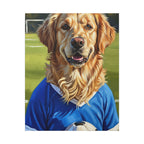 Golden Retriever Oil Painting Soccer Portrait Canvas Wall Art - Dog Lover Gift, Pet Decor for Home, Premium Stretched Canvas Print