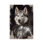 Siberian Husky Medieval Knight Portrait Matte Poster, Regal Dog Art Print, Siberian Husky Lover Gift, Wall Art