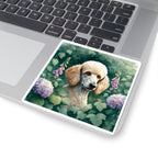 Poodle Watercolor Garden Peek Kiss-Cut Stickers | Premium Dog Prints | Tritan