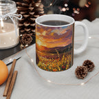 Dachshund Acrylic Gallery Print Sunset Prairie Coffee Mug | Premium Dog Prints | Tritan — detail view