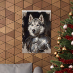 Siberian Husky Medieval Knight Portrait Matte Poster, Regal Dog Art Print, Siberian Husky Lover Gift, Wall Art
