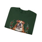 English Bulldog Christmas Wreath Crewneck Sweatshirt — view 3