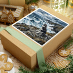Siberian Husky Acrylic Gallery Print Coastal Cliffside Kiss-Cut Stickers | Premium Dog Prints | Tritan — view 10 of 12
