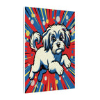 Havanese Comic Pop Art Canvas Print - Energetic Dog Wall Art - Retro Halftone Style - Dynamic Pet Portrait