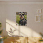 Miniature Schnauzer Soccer Portrait Oil Painting Canvas Wall Art, Schnauzer Dog Lover Gift, Pet Decor, Sports Fan Home Decor