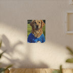 Golden Retriever Oil Painting Soccer Portrait Canvas Wall Art - Dog Lover Gift, Pet Decor for Home, Premium Stretched Canvas Print