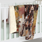 German Shorthaired Pointer Acrylic Painting Sherpa Fleece Blanket — view 6