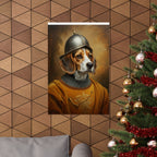 Beagle Medieval Knight Portrait Matte Poster, Regal Dog Art Print, Beagle Lover Gift, Wall Art