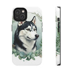 Siberian Husky Watercolor Botanical Wreath Phone Case | Premium Dog Prints | Tritan — primary view