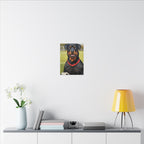 Rottweiler Oil Painting Soccer Portrait Canvas Wall Art Decor | Rottie Dog Lover Gift | Premium Pet Portrait Print