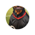 Rottweiler Coaster | Oil Painting Soccer Portrait Dog Art | Pet Gift for Her Him | Dog Lover Decor