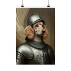 Poodle Medieval Knight Portrait Matte Poster, Regal Dog Art Print, Poodle Lover Gift, Wall Art