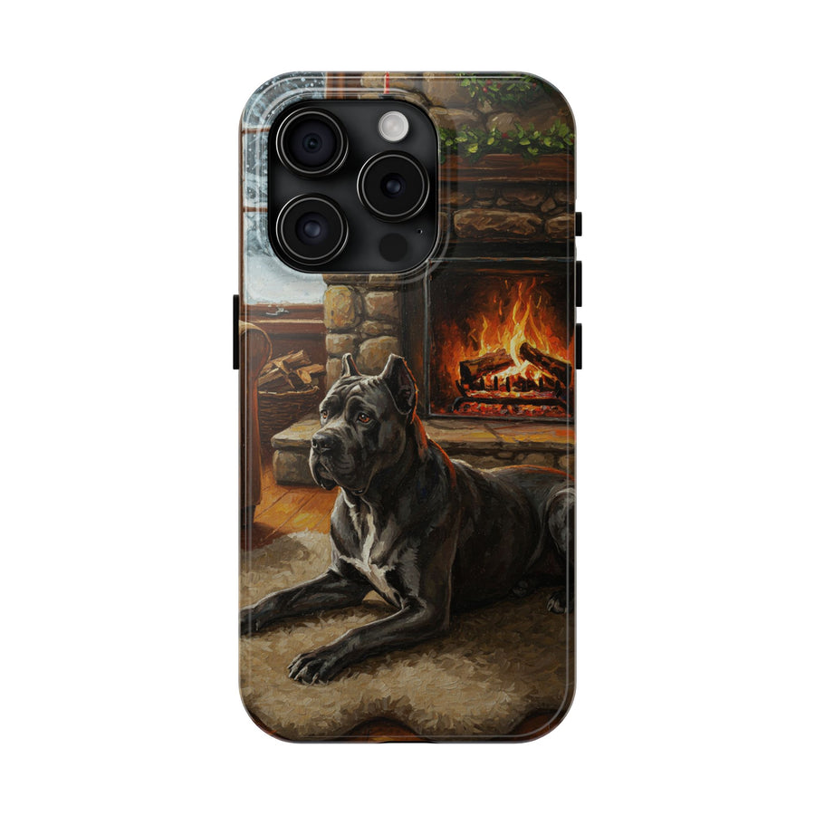 Acrylic Gallery Print Cane Corso - Winter Hearth | Tough Phone Case