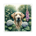 Labrador Retriever Watercolor Garden Peek Kiss-Cut Stickers | Premium Dog Prints | Tritan