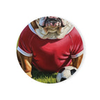 English Bulldog Coaster | Oil Painting Soccer Portrait Dog Art Decor | Pet Lover Gift for Bulldog Owners