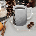 Siberian Husky Low Poly Monochrome Gold Ceramic Mug 11oz | Dog Lover Gift