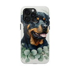 Rottweiler Watercolor Botanical Wreath Phone Case | Premium Dog Prints | Tritan — view 8 of 28