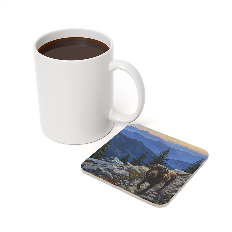 Acrylic Labrador Retriever - Mountain Overlook | Cork Back Coaster