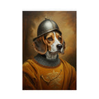Beagle Medieval Knight Portrait Matte Poster, Regal Dog Art Print, Beagle Lover Gift, Wall Art