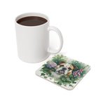 English Bulldog Watercolor Garden Peek Drink Coaster | Premium Dog Prints | Tritan — detail view