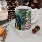 Rottweiler Watercolor Garden Peek Coffee Mug | Premium Dog Prints | Tritan — detail view