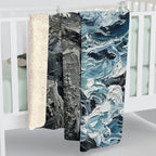 Australian Shepherd Acrylic Gallery Print Coastal Cliffside Throw Blanket | Premium Dog Prints | Tritan — detail view