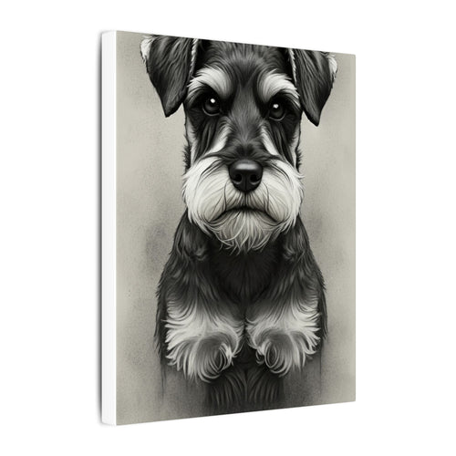 Miniature Schnauzer Charcoal Portrait Canvas Print | Dog Wall Art Decor | Pet Owner Gift | Schnauzer Lover Present
