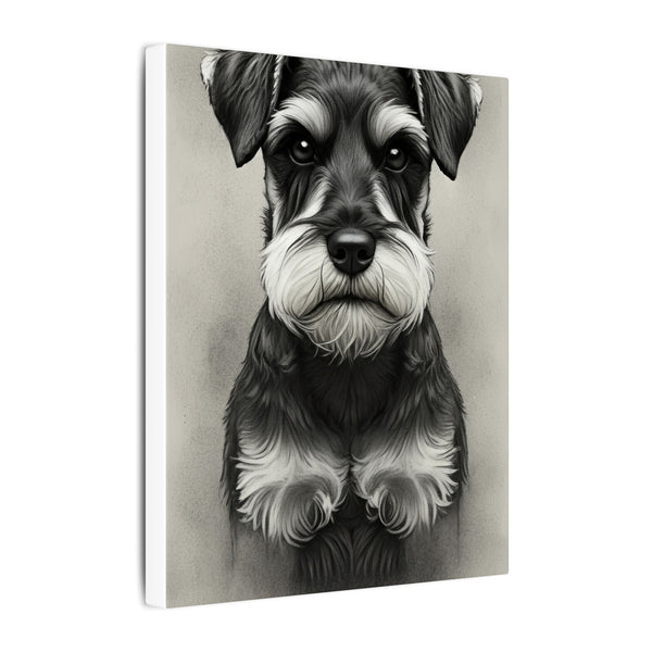Miniature Schnauzer Charcoal Portrait Canvas Print | Dog Wall Art Decor | Pet Owner Gift | Schnauzer Lover Present