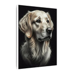 Golden Retriever Charcoal Portrait Canvas Wall Art | Dog Lover Gift | Pet Print Home Decor | Black & White Animal Art | Stretched Canvas
