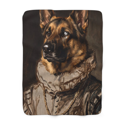 German Shepherd Renaissance Royal Portrait Regal Throw Blanket | Premium Dog Art | Tritan