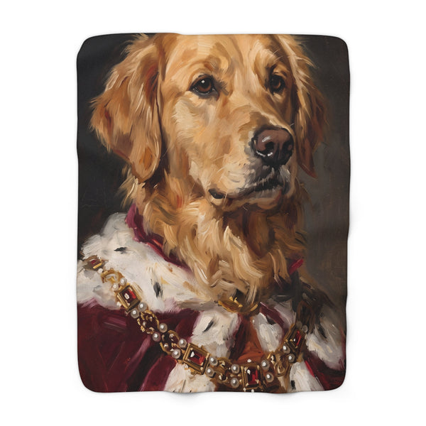 Golden Retriever Kings & Queens Royal Portrait Regal Throw Blanket | Premium Dog Art | Tritan