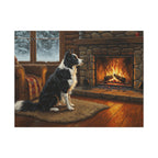 Border Collie Canvas Wall Art, Dog Lover Gift, Pet Portrait Print, Acrylic Painting Style, Animal Home Decor
