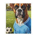 Boxer Dog Oil Painting Soccer Portrait Canvas Wall Art Decor Gift for Dog Lover