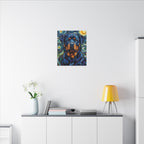 Rottweiler Post-Impressionist Oil Painting Canvas Wall Art Decor | Rottie Dog Lover Gift | Premium Pet Portrait Print