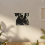 Dachshund Stained Glass Canvas Wall Art, Doxie Dog Lover Gift, Pet Portrait, Wiener Dog Art Print, Unique Home Decor