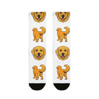 Golden Retriever Socks | Fun All Over Print Dog Socks | Golden Mom Gift | Cute Crew Socks for Dog Lovers | Stocking Stuffer