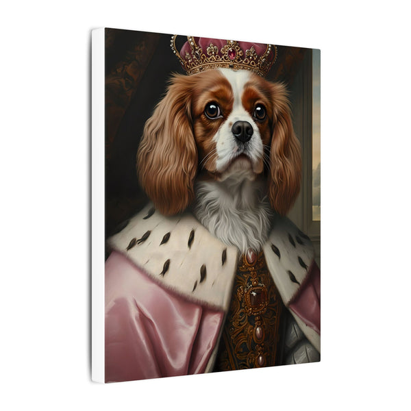 Cavalier King Charles Spaniel Kings & Queens Royal Portrait Canvas Wall Art, Regal Dog Painting, Stretched Canvas