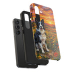 Border Collie Acrylic Gallery Print Sunset Prairie Tough Phone Case | Dog Lover Gift — detail view