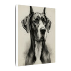 Great Dane Charcoal Portrait Canvas Wall Art | Majestic Dog Print | Large Breed Pet Memorial Gift | Dog Lover Home Decor | Stretched Canvas