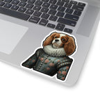 Cavalier King Charles Spaniel Renaissance Royal Portrait Sticker, Dog Portrait Vinyl Decal, Kiss-Cut Sticker, Dog Mom Gift Sticker
