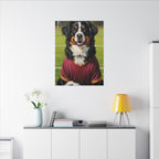 Bernese Mountain Dog Oil Painting Soccer Portrait Canvas Art | Berner Dog Gift | Pet Loss Memorial Wall Art Decor