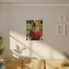 Labrador Retriever Oil Painting Soccer Portrait Canvas, Lab Dog Wall Art Decor, Sports Fan Gift for Home, Pet Art
