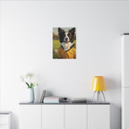 Border Collie Oil Painting Soccer Portrait Stretched Canvas Wall Art | Energetic Dog Lover Gift | Premium Pet Decor