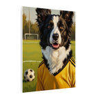 Border Collie Oil Painting Soccer Portrait Stretched Canvas Wall Art | Energetic Dog Lover Gift | Premium Pet Decor