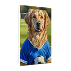 Golden Retriever Oil Painting Soccer Portrait Canvas Wall Art - Dog Lover Gift, Pet Decor for Home, Premium Stretched Canvas Print
