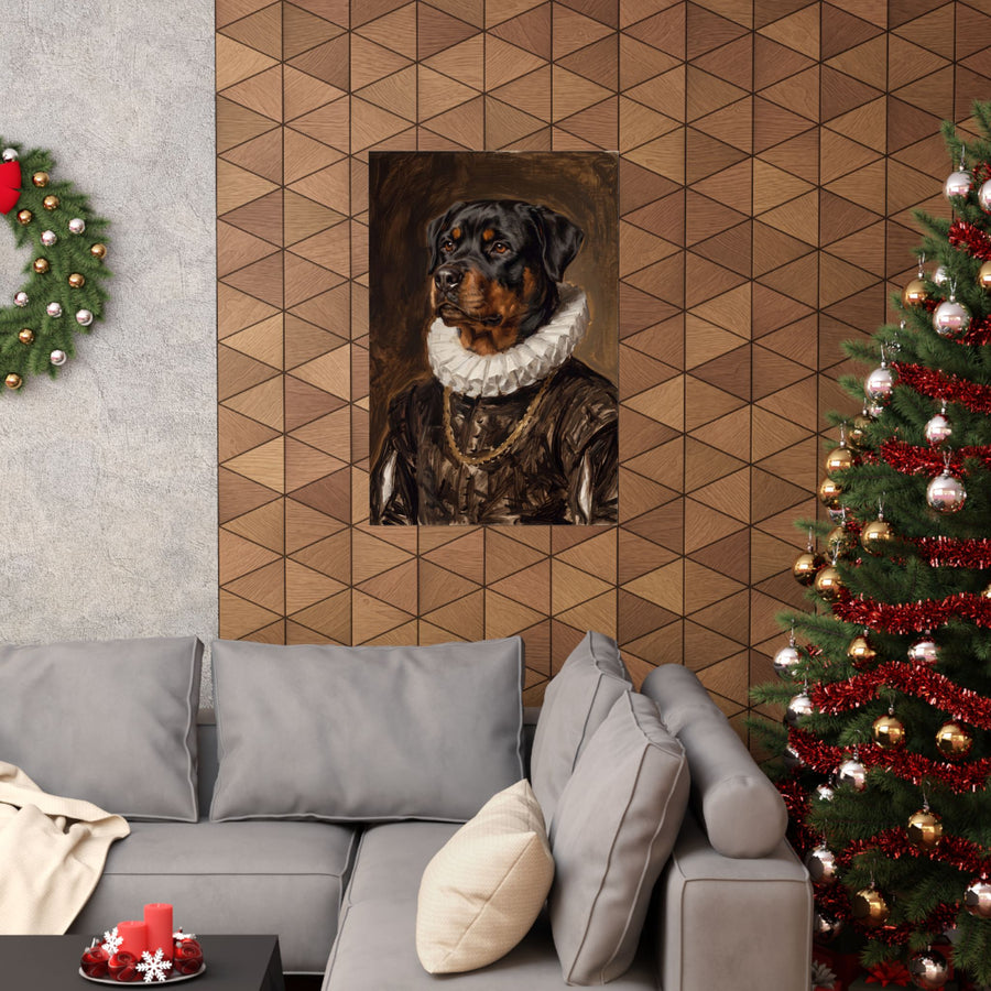 Rottweiler Renaissance Royal Portrait Matte Poster, Regal Dog Art Print, Rottweiler Lover Gift, Wall Art