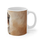 Australian Shepherd Low Poly Monochrome Gold Ceramic Mug 11oz | Dog Lover Gift