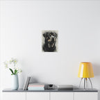 Rottweiler Wall Art, Charcoal Dog Portrait Canvas Print, Rotti Lover Gift, Modern Pet Art Decor