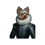 Yorkshire Terrier Renaissance Royal Portrait Sticker, Dog Portrait Vinyl Decal, Kiss-Cut Sticker, Yorkshire Terrier Lover Gift